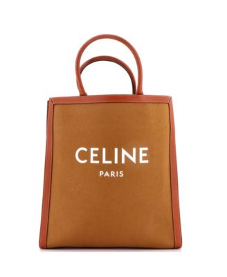 Large Vertical Cabas Tote Canvas with Leather