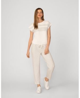 Women's Stripe Drawstring Top and Jogger Set