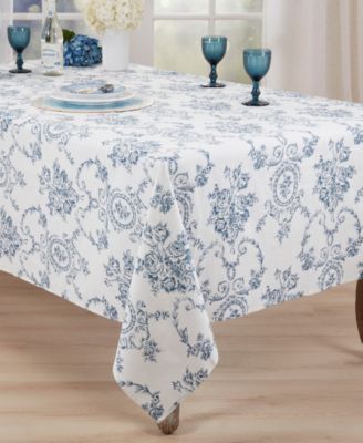 Classic Toile Floral Linen Blend Tablecloths