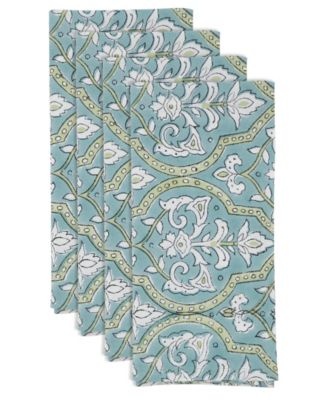 Ornamental Pattern Cotton Decorative Napkins, Set of 4