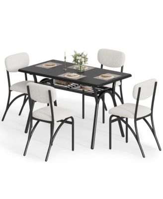 5-Piece Compact Dining Set with Built-In Storage