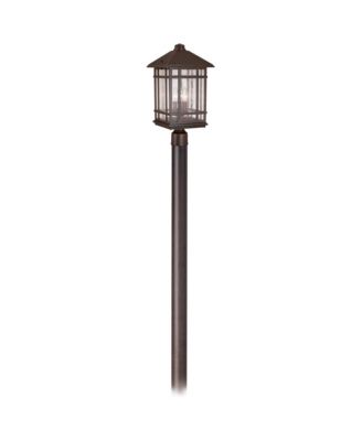 Sierra Craftsman Mission Outdoor Post Light Rubbed  Seeded Glass for Exterior Barn Deck House Porch Yard Patio Home Outside