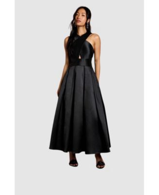 Women's Cross Neck Twill Bridesmaid Dress