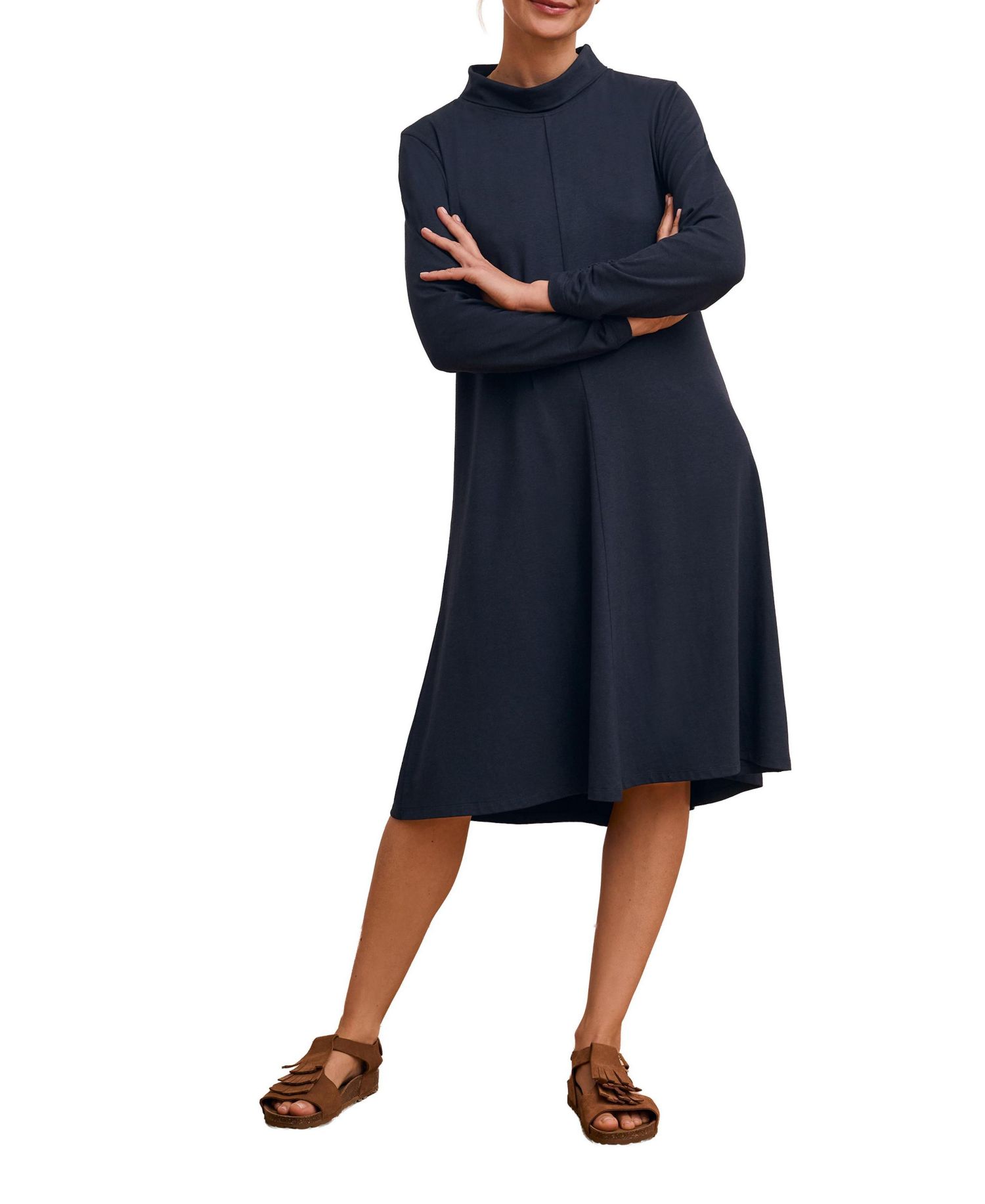Women's Roll Neck Jersey Dress