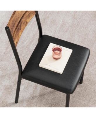 Dining Table Set for 4, Kitchen Table and Chairs for 4 ,Wood Modern Rectangle Dinner Table With Upholstered Seat