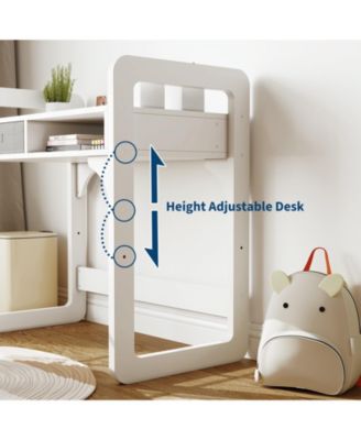 Desk and Chair Set- Wooden Writing Table with Storage Drawers and Pen Holder-  Study Desk for Kids