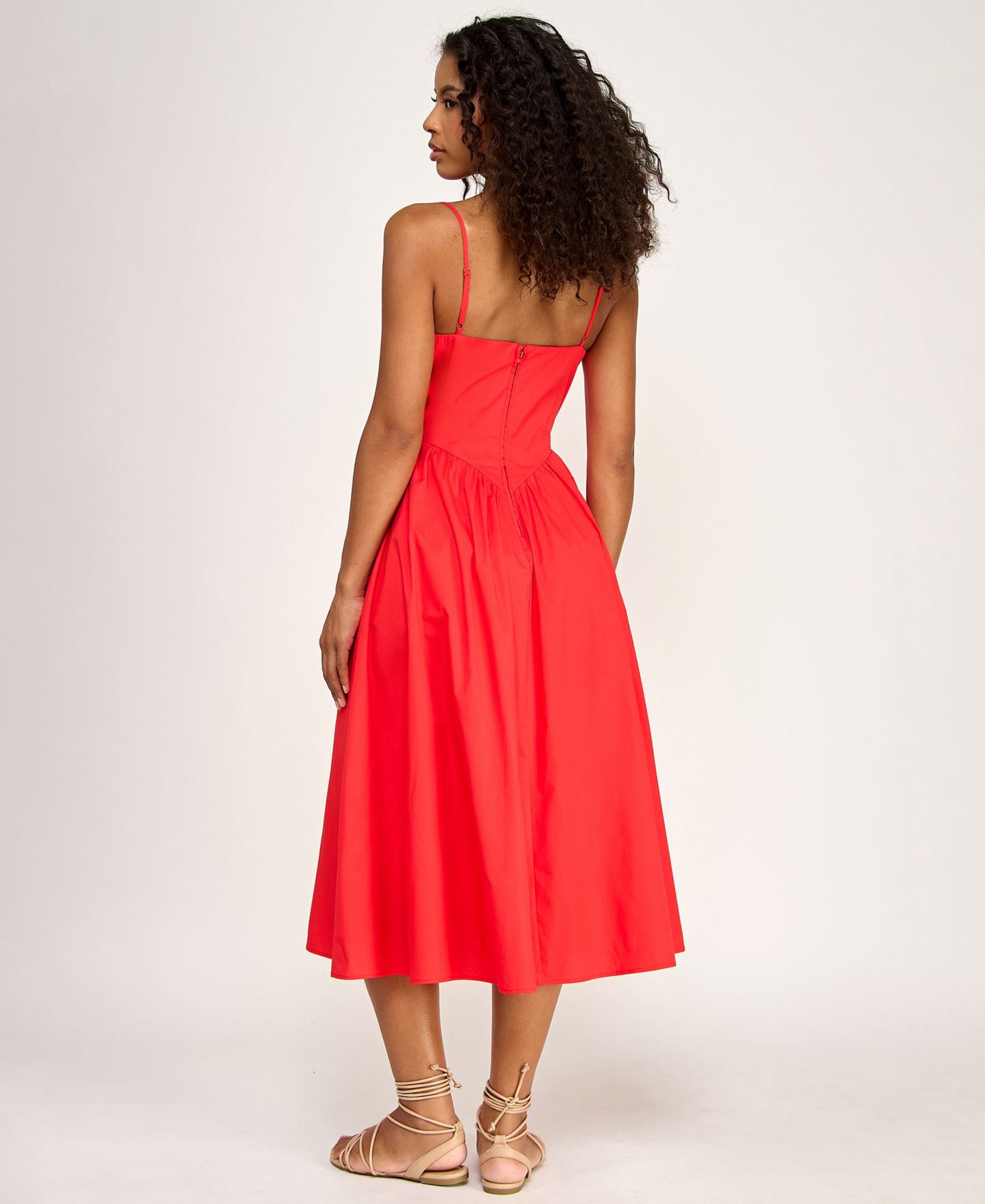 Женское платье SENI & CADE Juniors' Pleated Midi, цвет: Вишнёвый — фото 5