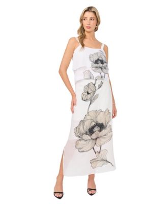 Vince Camuto Womens Floral Square Neck Tank Top Layered Maxi Skirt