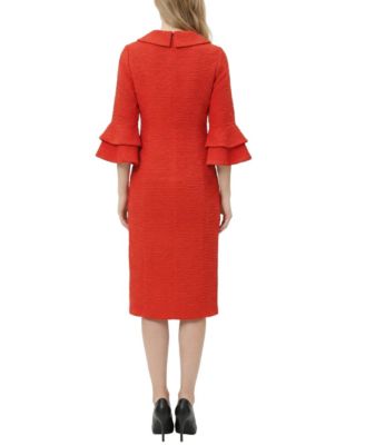 Petite 3/4-Sleeve Shawl Collar Dress