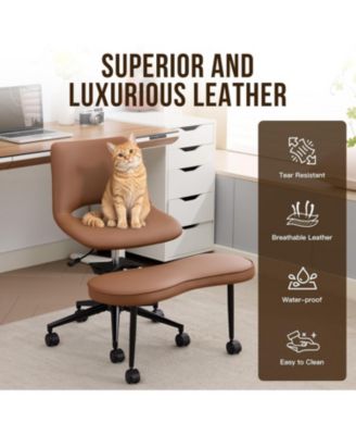 Ergonomic Cross Legged Office Chair with High Lumbar Support, Adjustable Height Kneeling Desk Chairs for Meditation,ADHD,Yoga