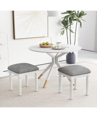 4PCS Upholstered 3-Height Bar Stool Versatile Kitchen Dining Stool