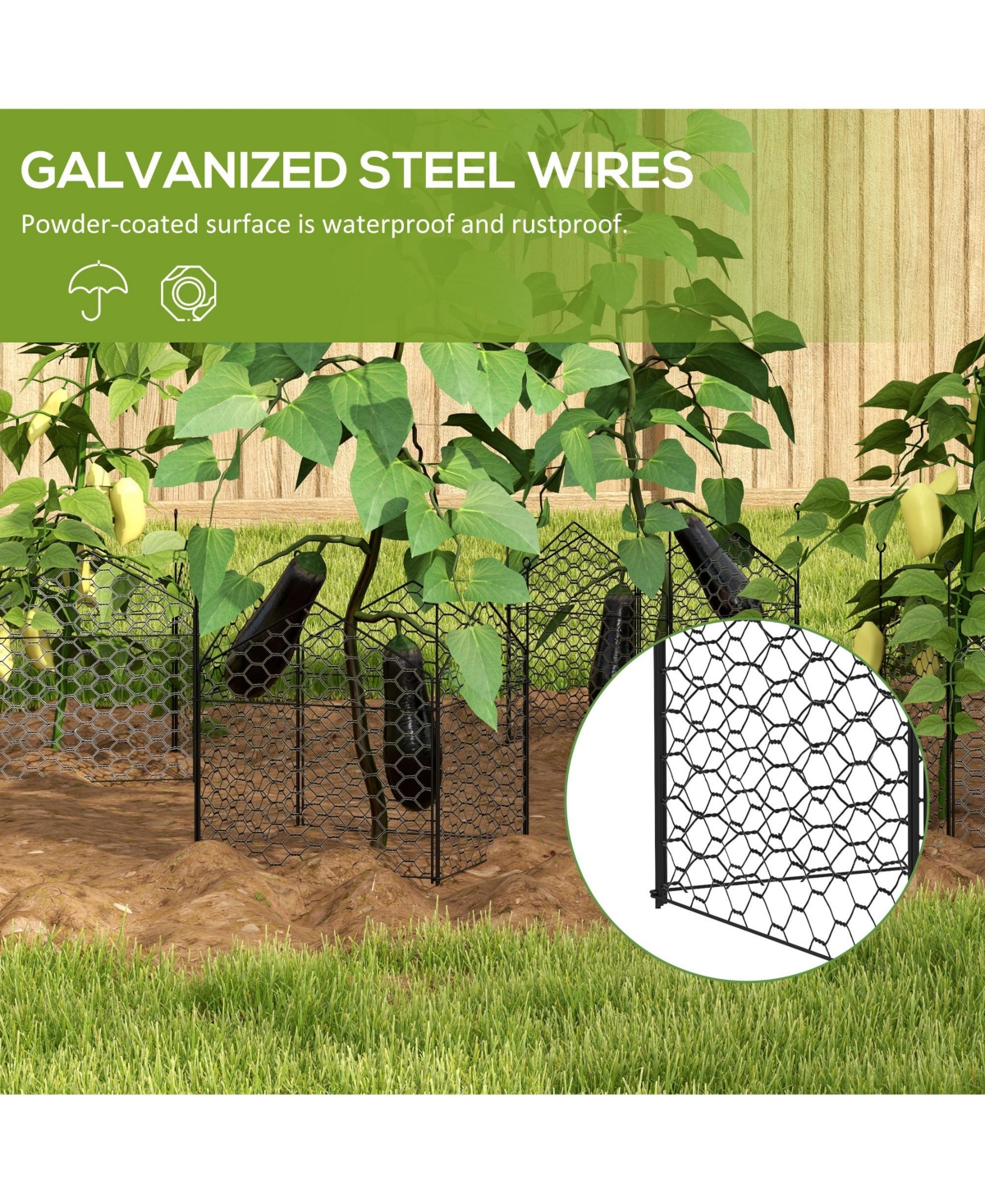 Outsunny 4 Pack Garden Chicken Wire Cloche, Plant Protectors from Animals
