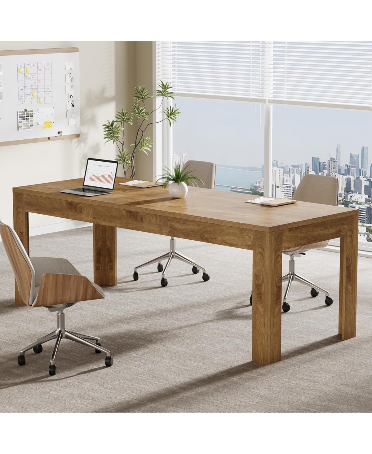 Tribesigns 2-Person Desk, 78.7-Inch Extra Long Computer Office Desk, Simple Large Study Writing Table Business Workstation