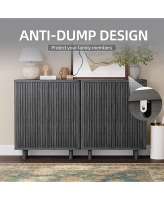 2 Piece 5 Tier Shoe Cabinet Set with Fluted Doors and Adjustable Shelves, Entryway Hallway Storage Organizer