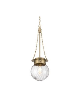 Catherine  Satin Brass Twist Glass Mini Pendant Light