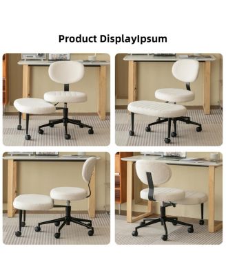 Ergonomic Cross-Legged Swivel Desk Chair with Back Support