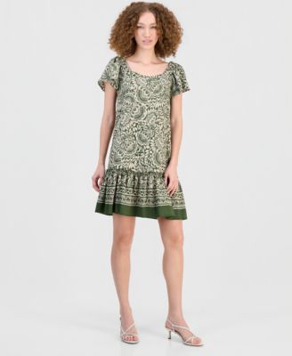 Women's On/Off-The-Shoulder Ruffle-Hem Dress