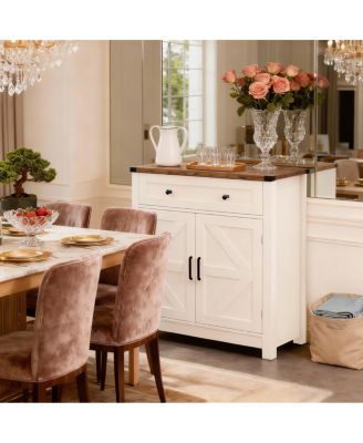 Farmhouse Barn-Door Storage Cabinet/Coffee Bar Buffet