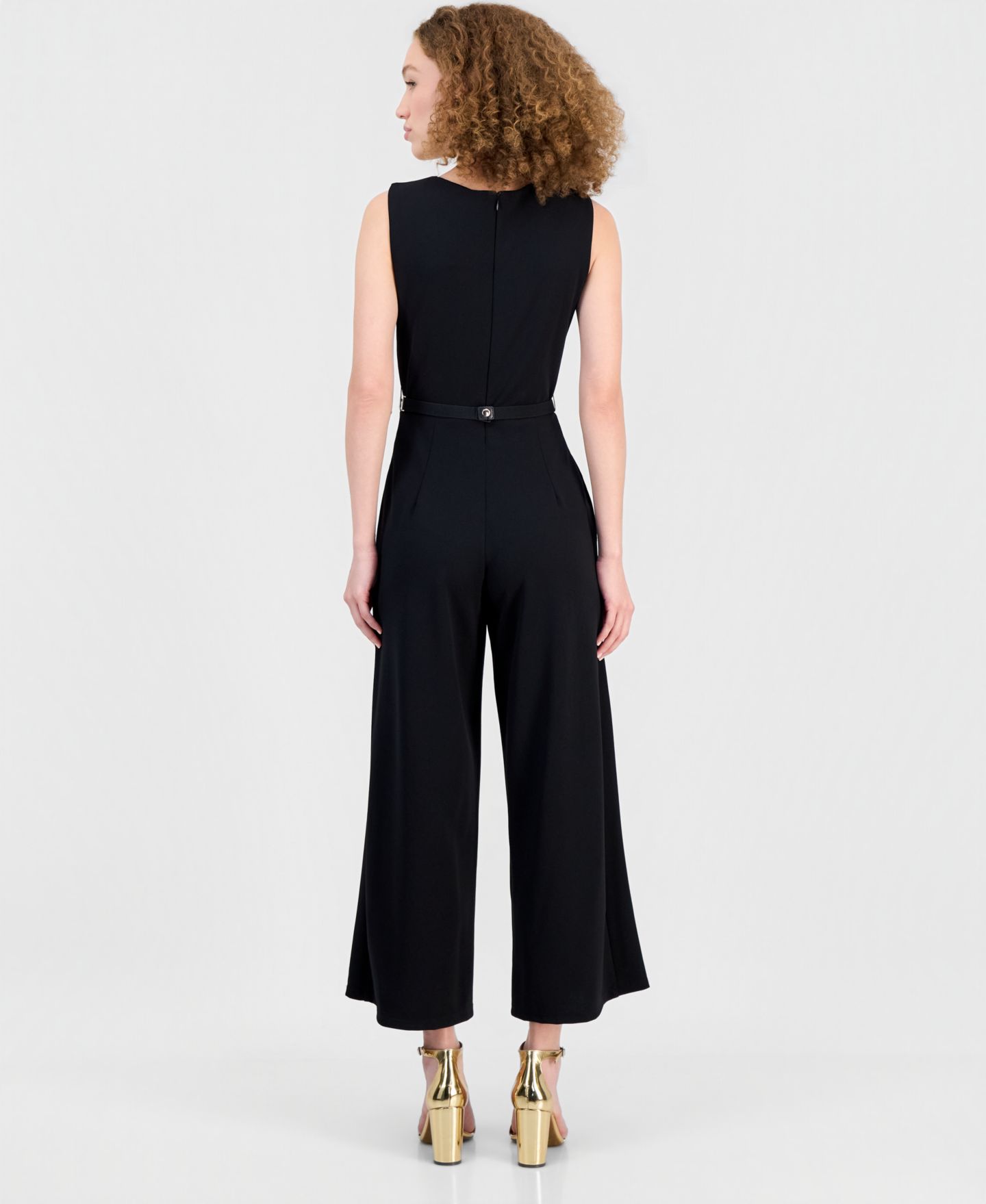Женский комбинезон Robbie Bee Belted Sleeveless Jumpsuit, цвет: Чёрный — фото 4