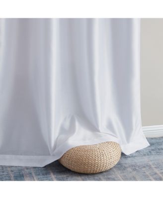 Jefferson Faux Silk Semi Sheer Light Filtering Microfiber Lined Grommet Lightweight Window Curtains Drapery for Bedroom, Dining Room & Living Room, 2 Panels