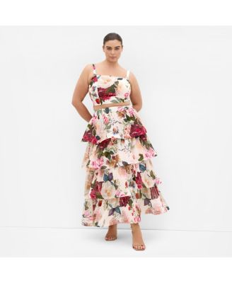 Women's Bianka Bloom Print Tiered Skirt