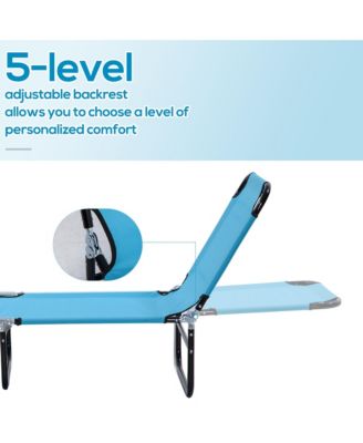 Foldable Reclining Pool and Beach Chair, Oxford, Sky