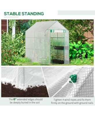 47" x 73" x 75" Walk-In Portable Garden house with Shelves,