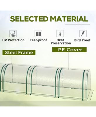 Portable Tunneled house with 3 Zippe Doors, PE Cover