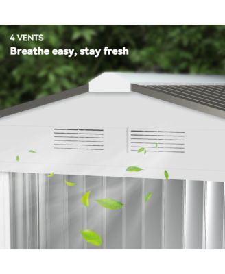 7' x 4' Storage Shed Garden Tool House w/ Vents Doors