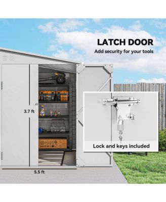 4.6' x 9' Metal Outdoor Storage Shed with Lockable Doors