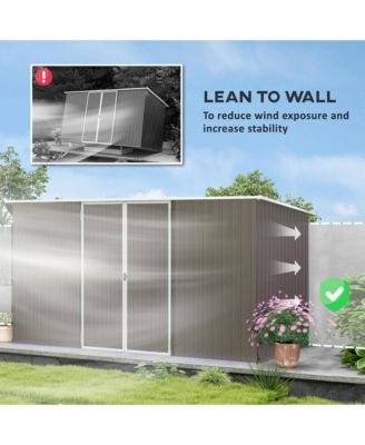 11.2' x 5.6' Metal Outdoor Storage Shed w/ Lock, Colde