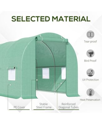 15' x 6' x 7' Walk-In Gardening Plant house w/ PE Cover,