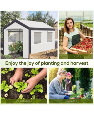 10' x 7' Walk-In Garden house with Roll-Up Door,