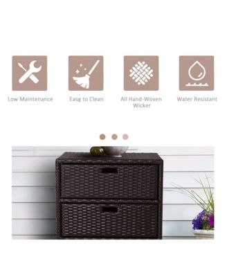 Patio Wicker Pool Cabinet, Rat Storage Cabinet Organizer
