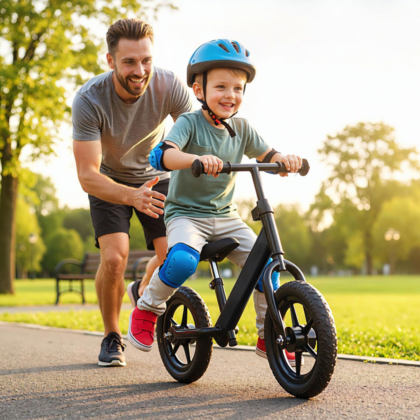 Детская игрушка Slickblue Lightweight Pedal-Free Adjustable Toddler Balance Bike, от 2 лет, цвет: Чёрный — фото 3