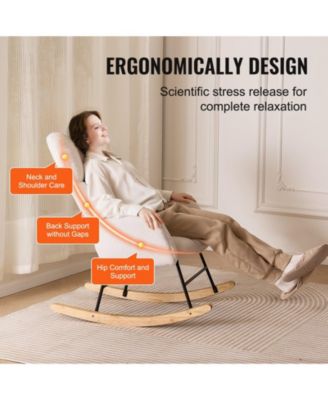 Upholstered Glider Rocking Chair with Teddy Fabric