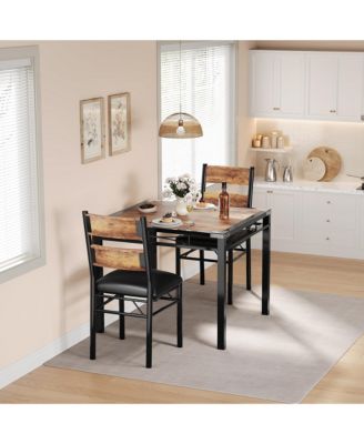 2-Person Dining Table Set with Padded Chairs and Corner Guards