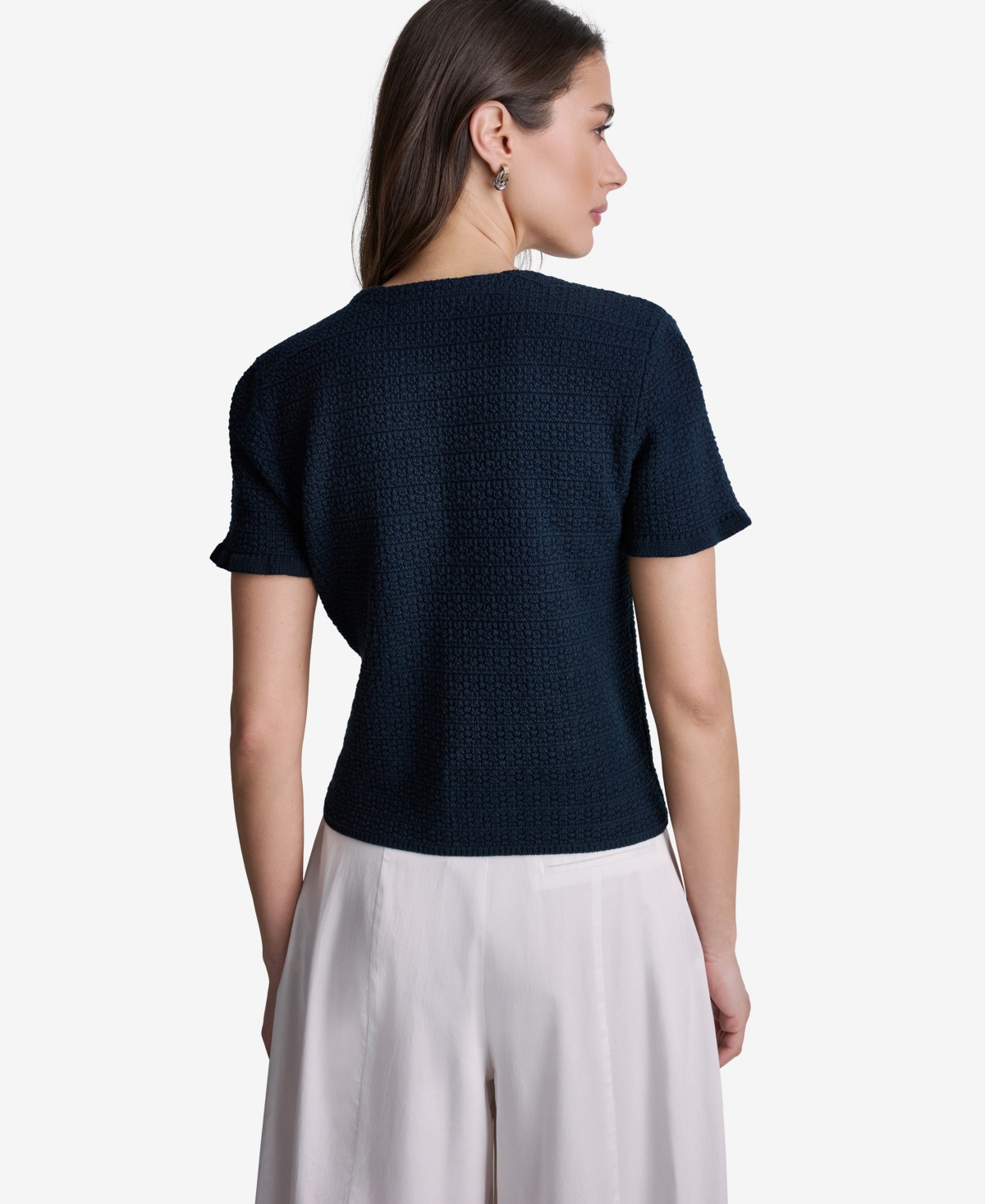 Bcbg Women's Tweed Short-Sleeve Cropped Cardigan