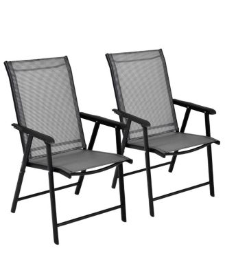Set of 6 Outdoor Patio Folding Chairs Camping Deck Garden Pool Beach W/Armrest