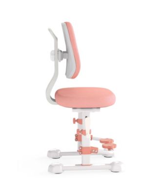 Kids Study Chair with Double Backrest, Adjustable Height and Footrest