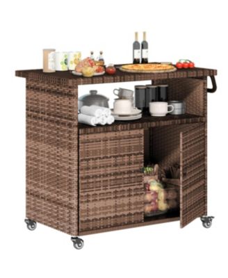 Outdoor Bar Cart with Wheels