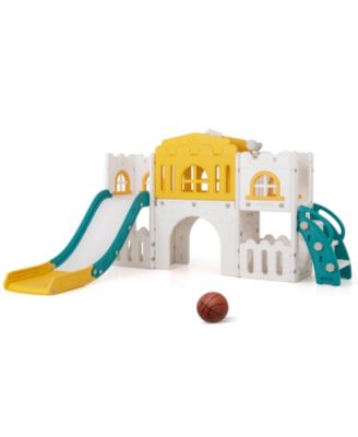 Toddler Playground Slide Set with Tunnel Ladder and Hoop