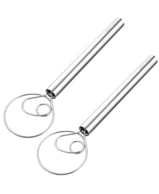 Zulay Kitchen 3 Inch Danish Dough Whisk 2 Pack Stainless Steel Whisk