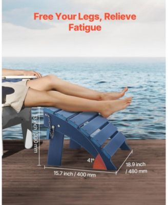 HDPE Folding Adirondack Ottoman Footrest, Weather-Resistant