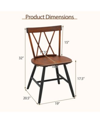 Farmhouse Kitchen Dining Chairs Set of 2 with Rubber Wood Frame