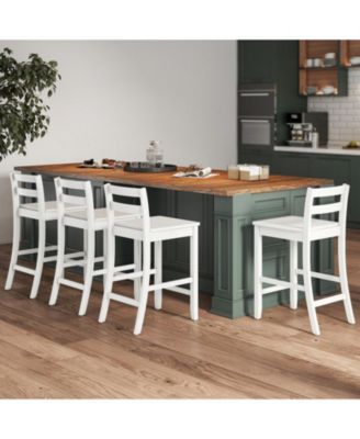 24 in Counter Height Bar Stools Set of 2 with Rubberwood Frame