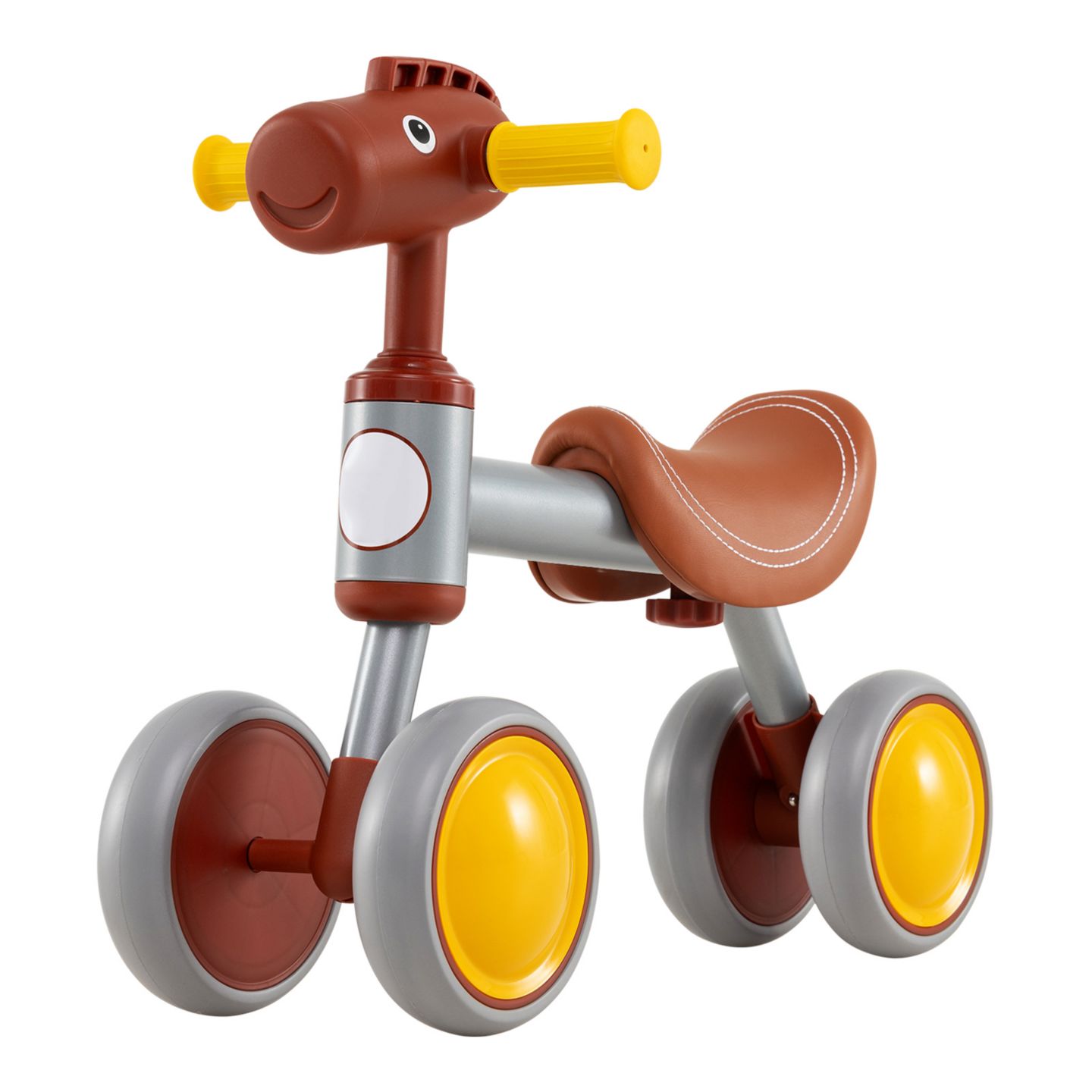 Детская игрушка Slickblue Baby No-Pedal 4-Wheel Balance Bike, Ages 18-36 Months, цвет: Коричневый — фото 1