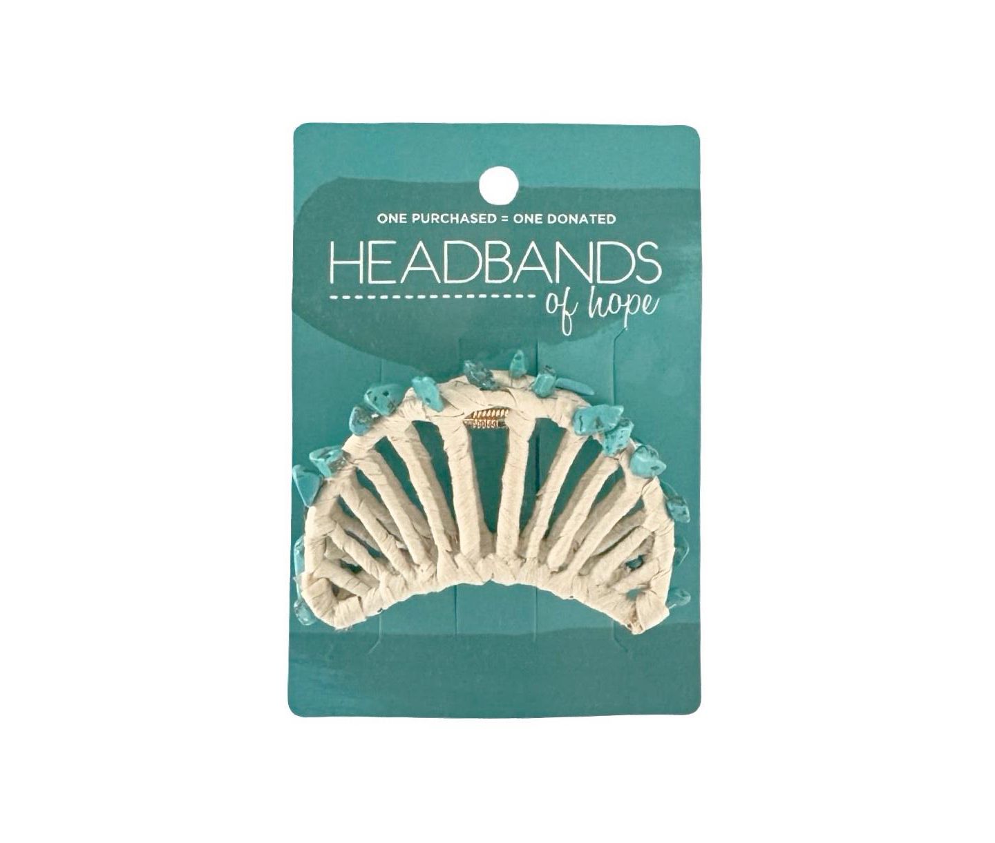 Женская заколка Headbands of Hope Raffia Seashell Hair Claw Clip - Teal — фото 9