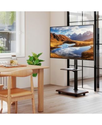 Rolling Mobile TV Cart with Height-Adjustable Mount for 32-75 Inch TVs