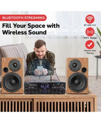 Bluetooth Stereo Amplifier Receiver - Optical, Phono, Coaxial, FM Radio, USB & SD Memory Card Readers, Line, Input, Digital LED Display
